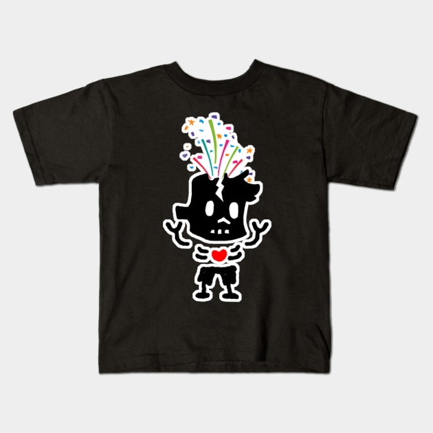 firecracker zombie boy Kids T-Shirt by COOLKJS0